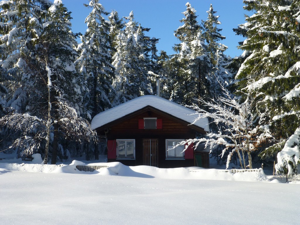 Silvester auf der Hütte im Gebirge